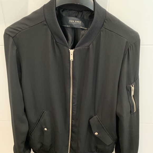 Zara Black Bomber Jacket - Picture 2 of 3